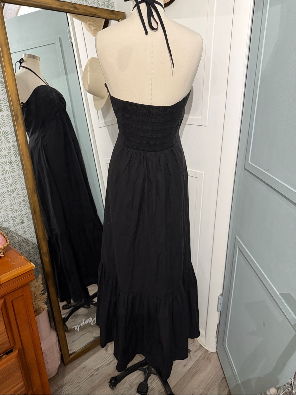 Club Monaco Halter Long Black Dress Large - Picture 7 of 8